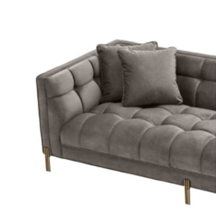 Factory Modern Velvet Fabric Tufted Section Sofa Set Furniture Sectionals Chesterfield Living Room Sofas China Luxury 3 Seater