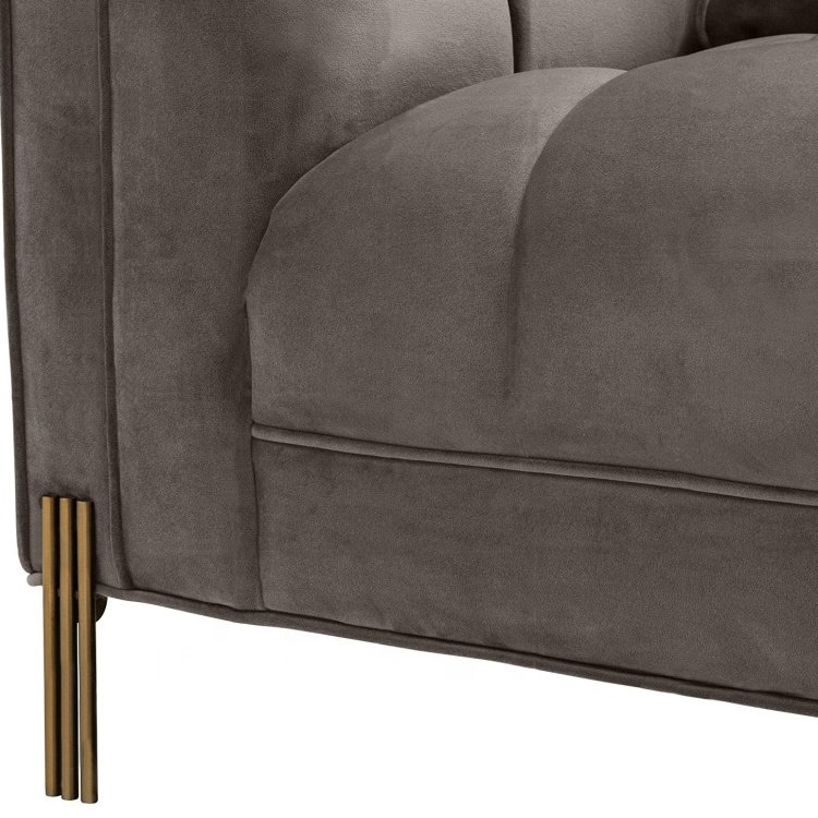 Factory Modern Velvet Fabric Tufted Section Sofa Set Furniture Sectionals Chesterfield Living Room Sofas China Luxury 3 Seater