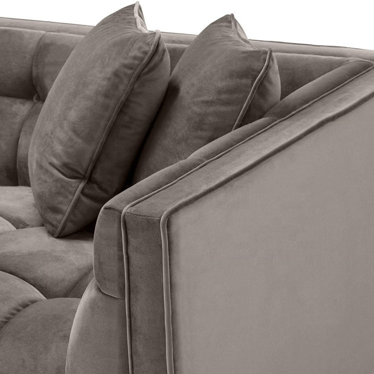 Factory Modern Velvet Fabric Tufted Section Sofa Set Furniture Sectionals Chesterfield Living Room Sofas China Luxury 3 Seater