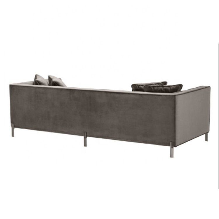 Factory Modern Velvet Fabric Tufted Section Sofa Set Furniture Sectionals Chesterfield Living Room Sofas China Luxury 3 Seater