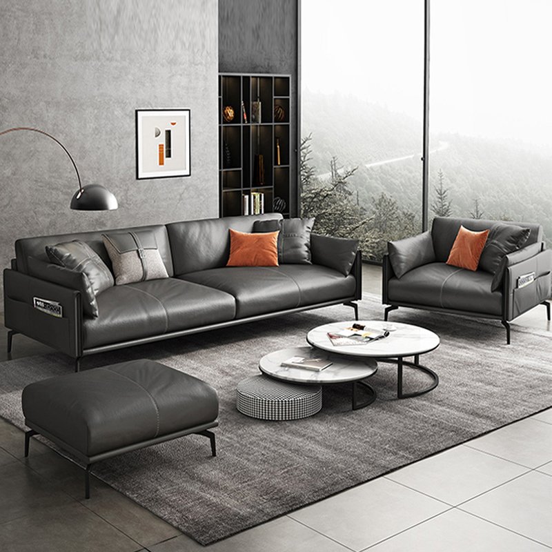 Modern Nordic Design European Style 2-Seater Leather Office Sofa Set for Schools Workshops Home Offices Commercial Reception