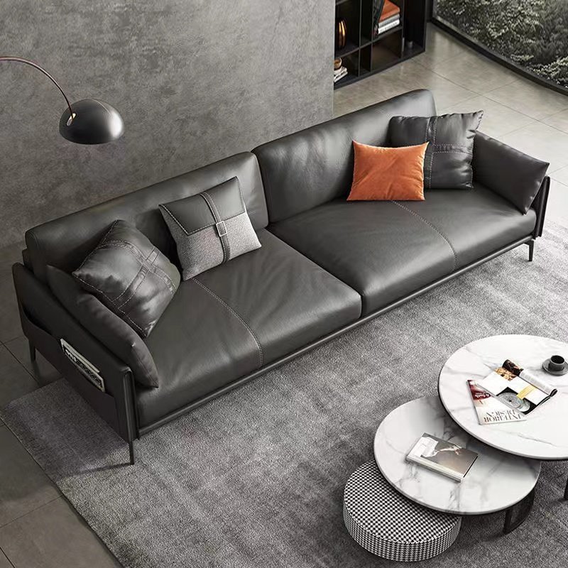 Modern Nordic Design European Style 2-Seater Leather Office Sofa Set for Schools Workshops Home Offices Commercial Reception