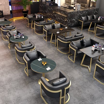 fast food Commercial furniture night club bar Double side promotion sofa fabric hotel restaurant booth