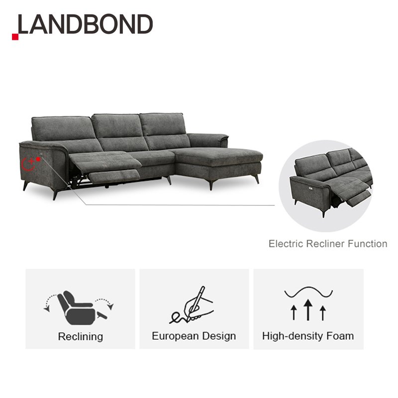 L Shaped Corner Sectional Couch Set Living Room Sofa Furniture Modern With Electric Recliner And Usb Charger
