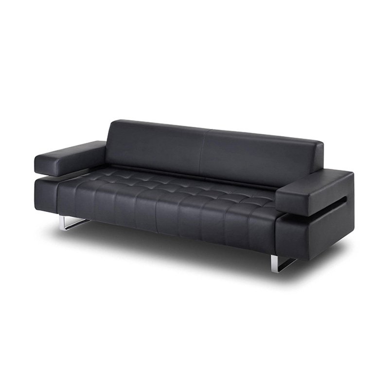 Zebai Foshan Wholesale Modern Furniture Double Triple Genuine Leather Lounge Leisure Office Sofa (ZB-F113)