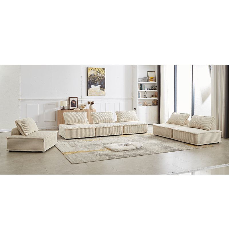 Factory directly good quality colorful sude fabric free combination corner chaise modular sofa chairs with high loadability