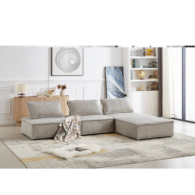 Factory directly good quality colorful sude fabric free combination corner chaise modular sofa chairs with high loadability