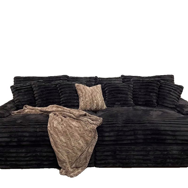 New Trend Thick Striped Corduroy Modular Sectional Soften Recline Sofa Couch Set Big Ted Daybed Villa Fabric For Living Room