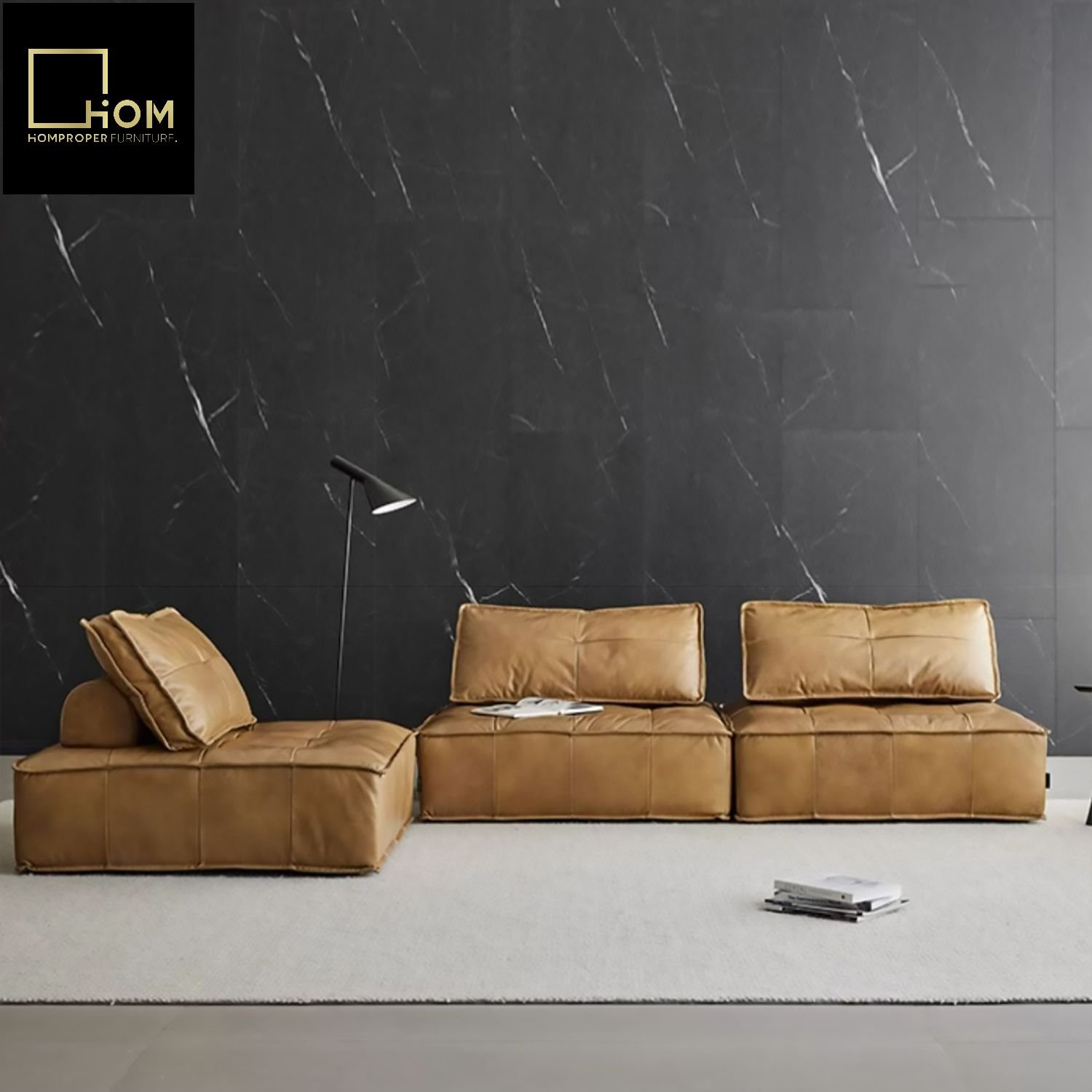 Nordic industrial style Piedmont fabric sofa tofu block sofa Italian combination module living room technology fabric