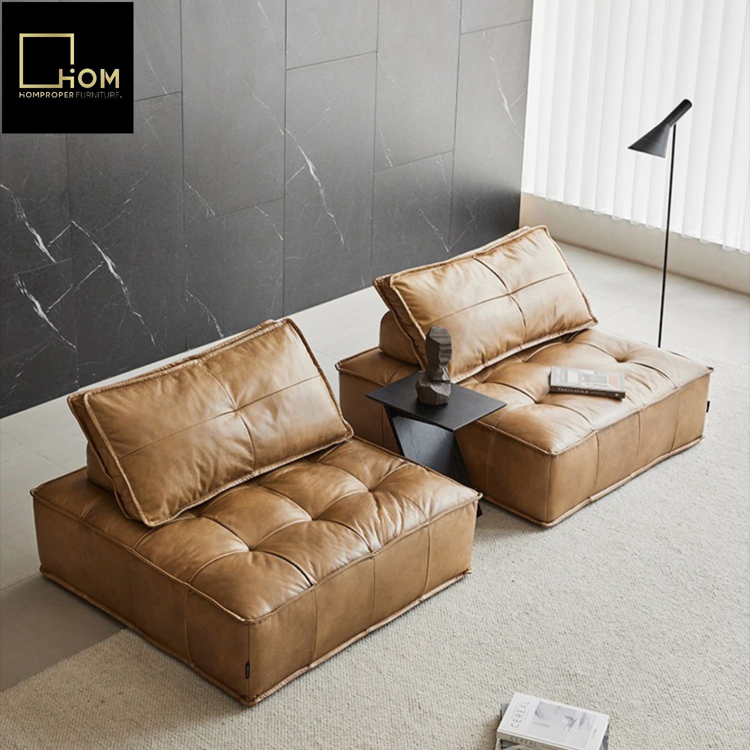 Nordic industrial style Piedmont fabric sofa tofu block sofa Italian combination module living room technology fabric