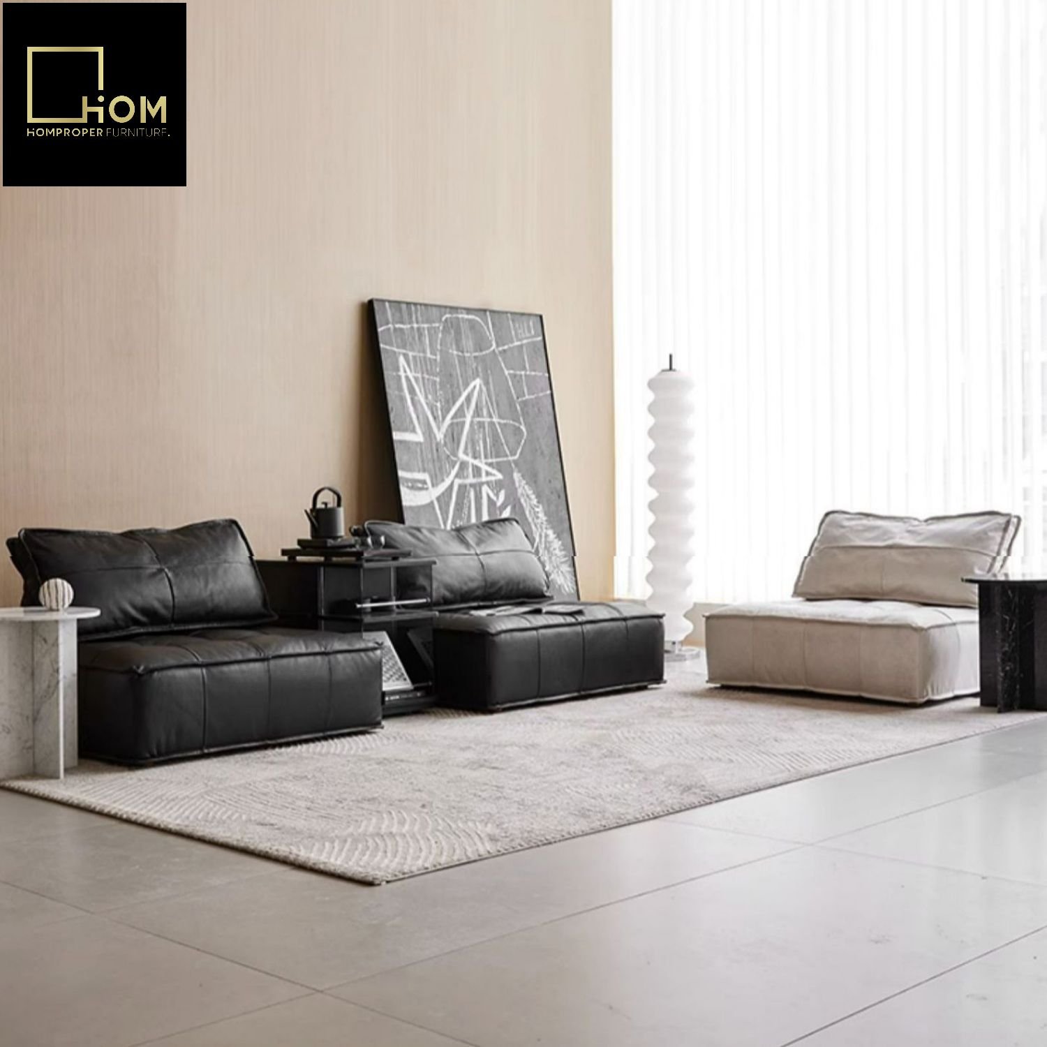 Nordic industrial style Piedmont fabric sofa tofu block sofa Italian combination module living room technology fabric