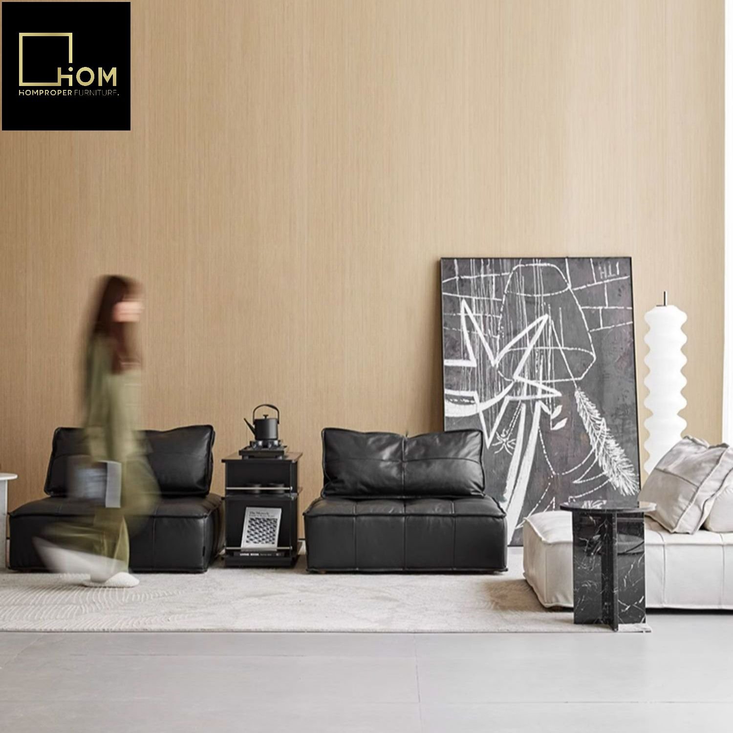 Nordic industrial style Piedmont fabric sofa tofu block sofa Italian combination module living room technology fabric