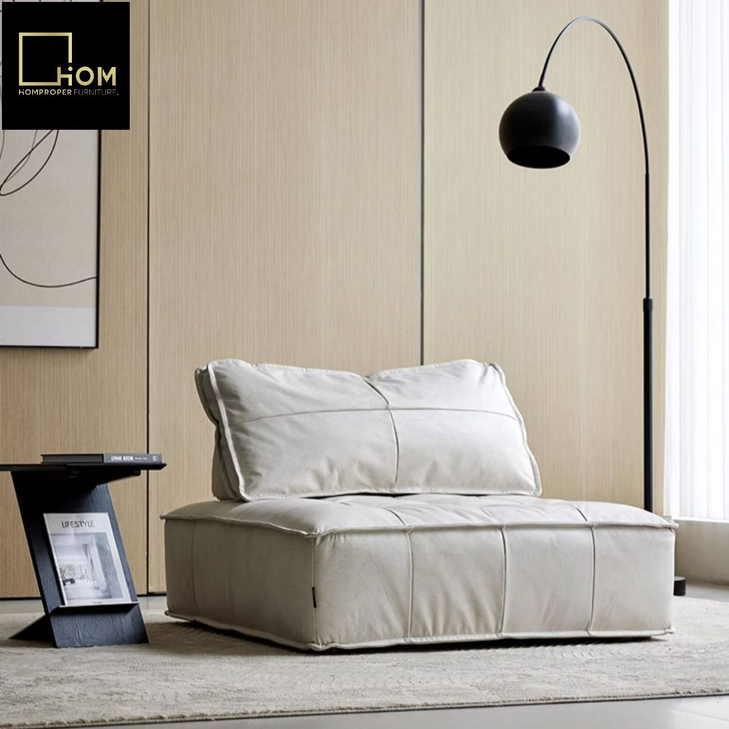 Nordic industrial style Piedmont fabric sofa tofu block sofa Italian combination module living room technology fabric