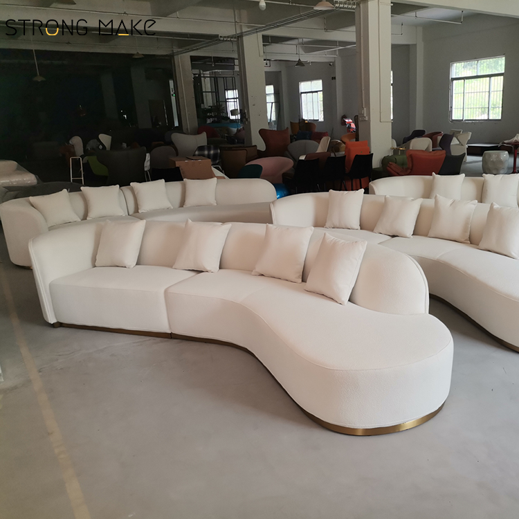 White Modern Modernos Minimalist Sectional Wohnzimm Mobels Couches Boucle Curved Living Room Modular Sofa For Home Luxury