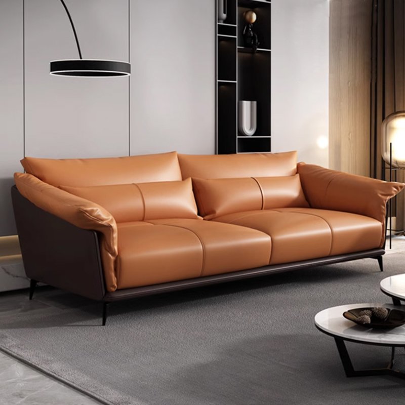 Nordic Modern Design Three-Seater Leather Office Sofa Set for Business Reception Living Room Hotel or School/Home Office