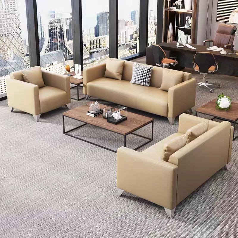 Factory Wholesales Modular Office Sofas Black Leather Modern Sofa Office Sofa Set