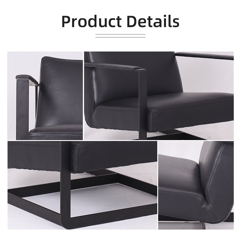 TITAHOT Nordic Creative Design Glass Fiber Furniture Duck Tongue Shape Leisure Chair Metal Frame Leather Recliner