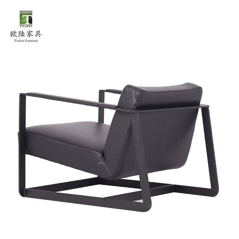 TITAHOT Nordic Creative Design Glass Fiber Furniture Duck Tongue Shape Leisure Chair Metal Frame Leather Recliner