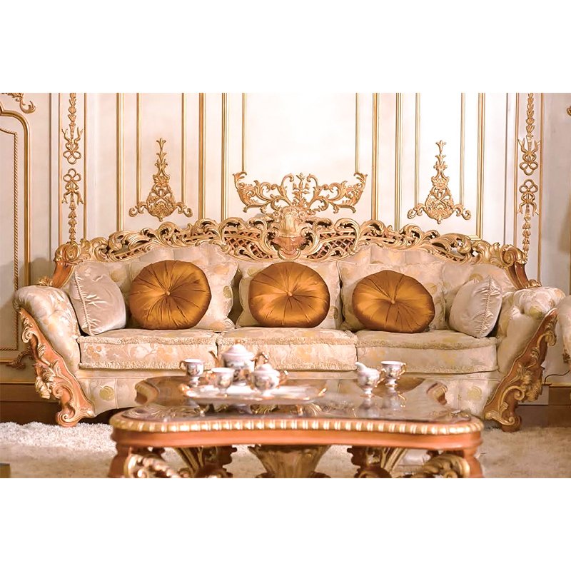 European Luxury Carved Villa Sofa Set Retro Classic Multi-Person Sofa for Living Room Contemporary Design Sponge Filled