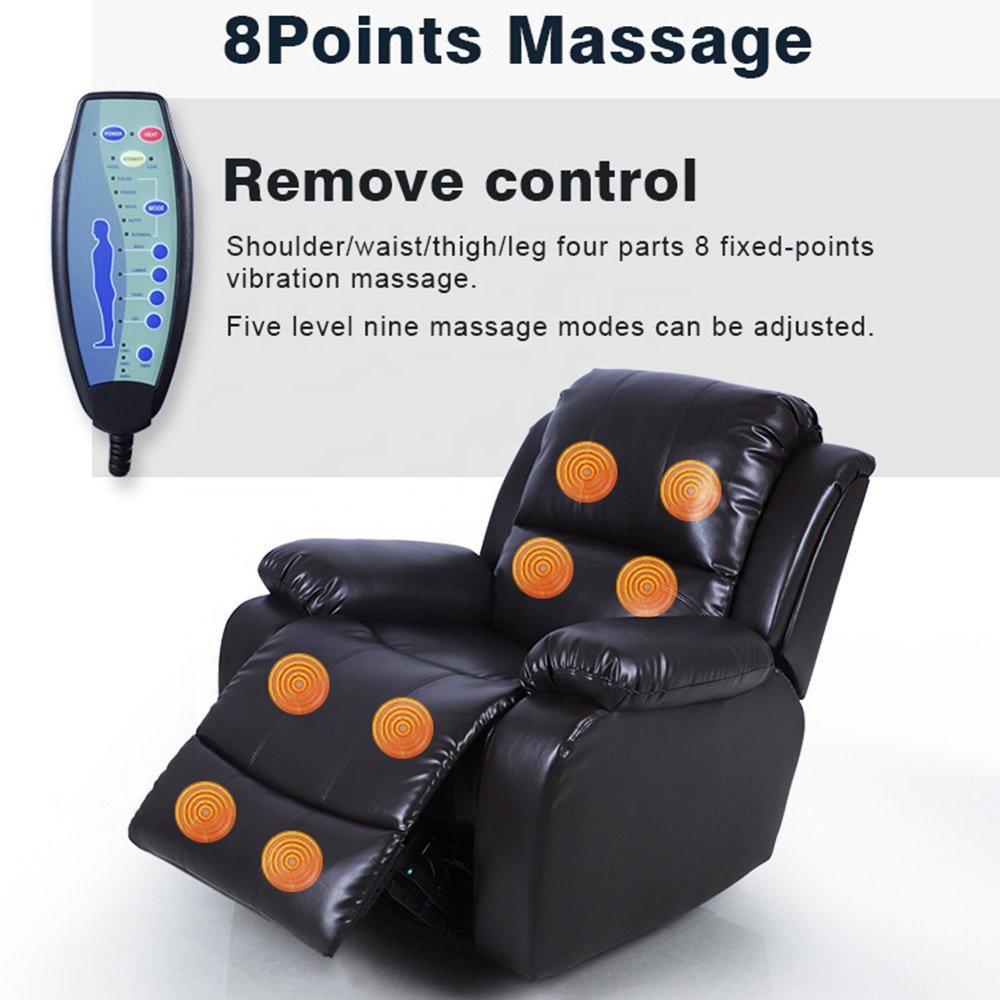 Modern European Style Living Room Electric Single Lounge Leisure Leather TV Massage Elderly Rocking Swivel Recliner Sofa Chair