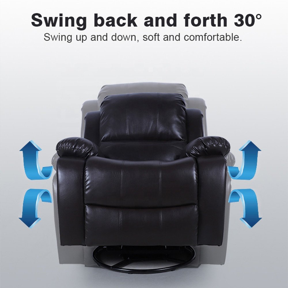 Modern European Style Living Room Electric Single Lounge Leisure Leather TV Massage Elderly Rocking Swivel Recliner Sofa Chair