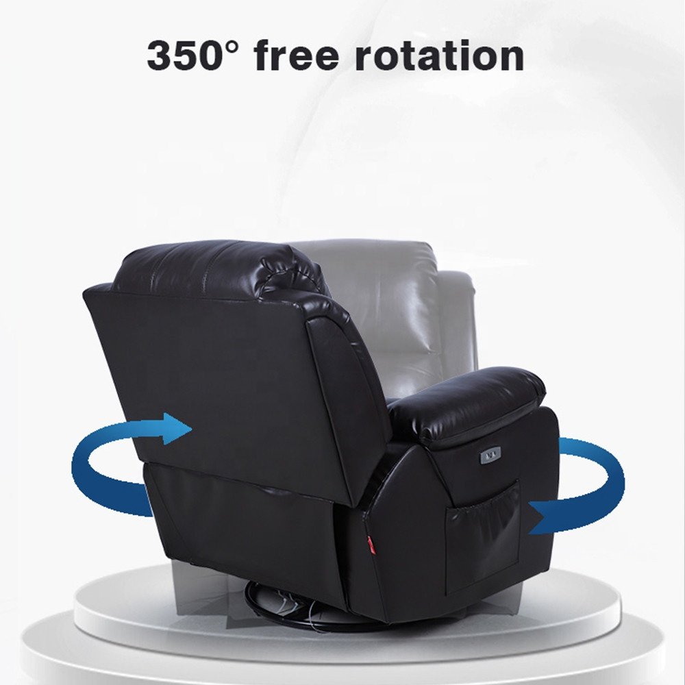 Modern European Style Living Room Electric Single Lounge Leisure Leather TV Massage Elderly Rocking Swivel Recliner Sofa Chair