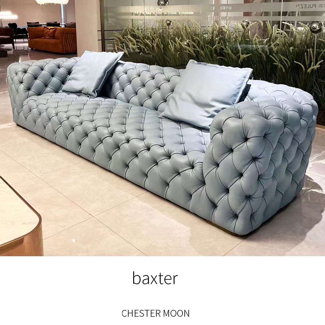 Royal Luxury 3 Seater Leather Sofa Set Modern Italian Design Chesterfield Style for Home Furniture Living Room Furniture