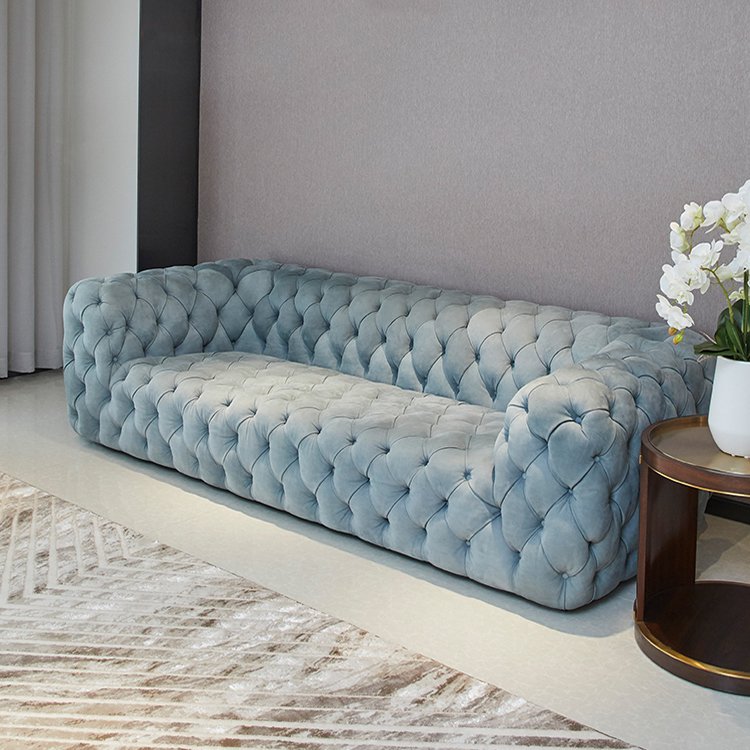 Royal Luxury 3 Seater Leather Sofa Set Modern Italian Design Chesterfield Style for Home Furniture Living Room Furniture