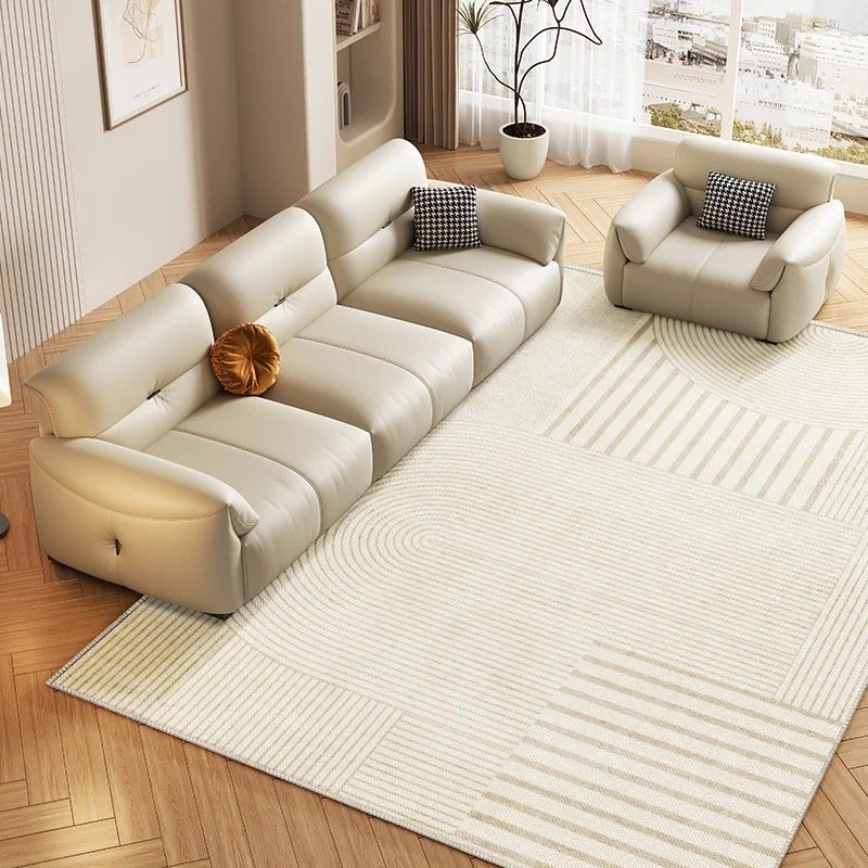 Modern Luxury Presidential Office Sofa Set Genuine Leather Simple Design for Office Hall or Apartment Use