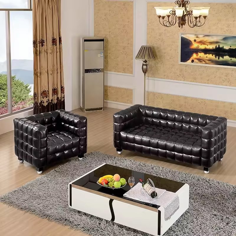 Wholesale Modern Sectional Office Furniture Genuine Leather Recliner Leisure Living Room Office Sofa Sets