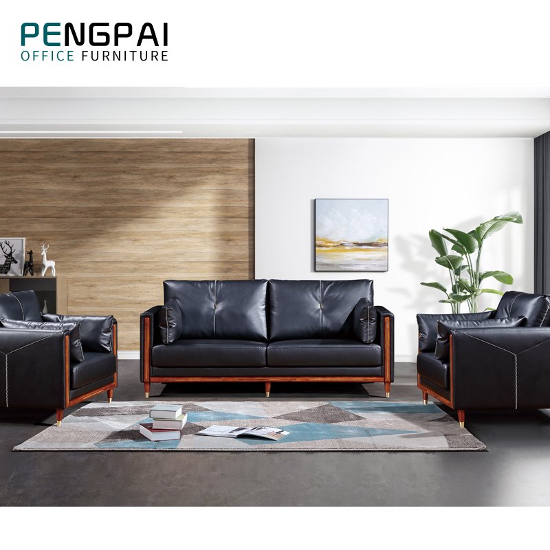 Pengpai Leather Sofas Settee 4 Seater office sofa Modern 1+1+2 furniture sofa setSectional Set office furniture