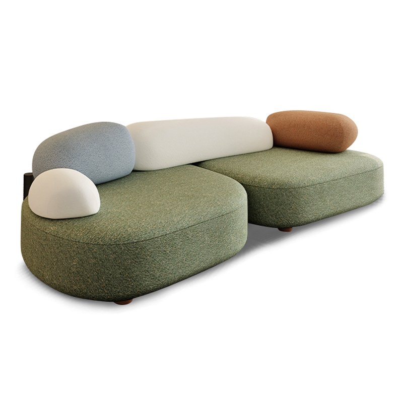 Modern Designer Luxury Sofas Chenille Fabric Velvet Sofa Set Pebble Rubble System Modular Sectional Sofa