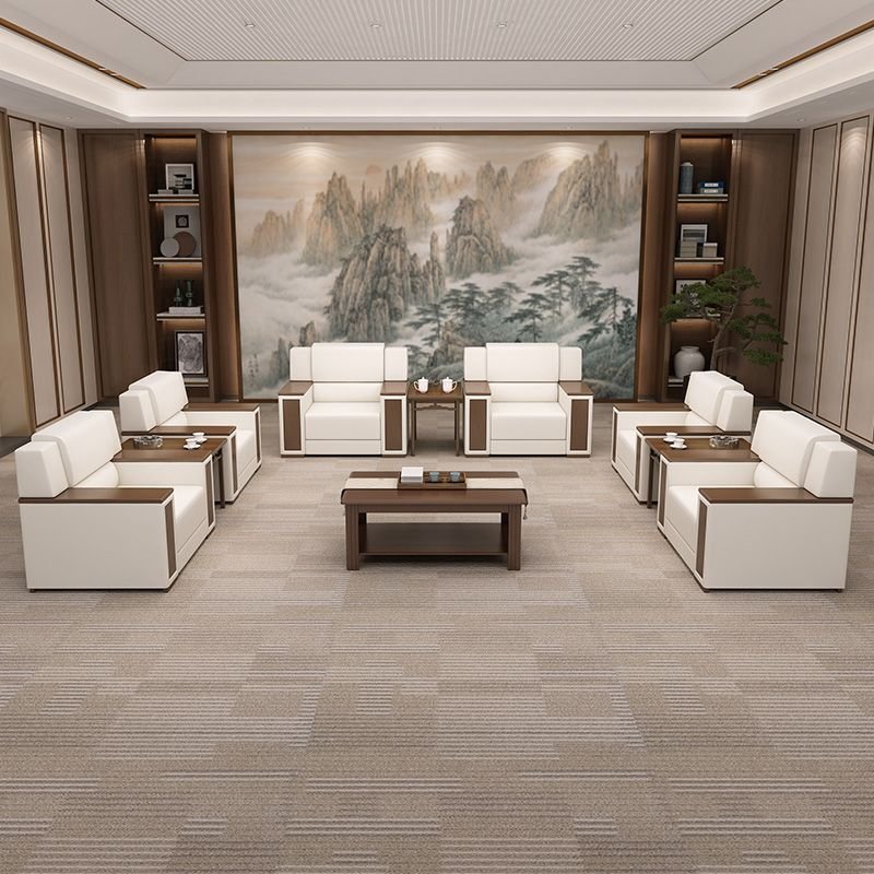 Office sofa reception Modern simple single office meeting guests to discuss sofa coffee table set combination
