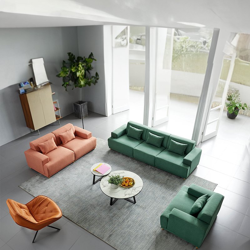 European Leather Couch Set Living Room Sofa Reception Furniture Hotel Sectional Office Sofa Set