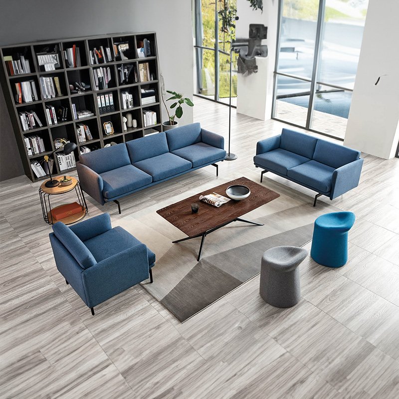 European Leather Couch Set Living Room Sofa Reception Furniture Hotel Sectional Office Sofa Set