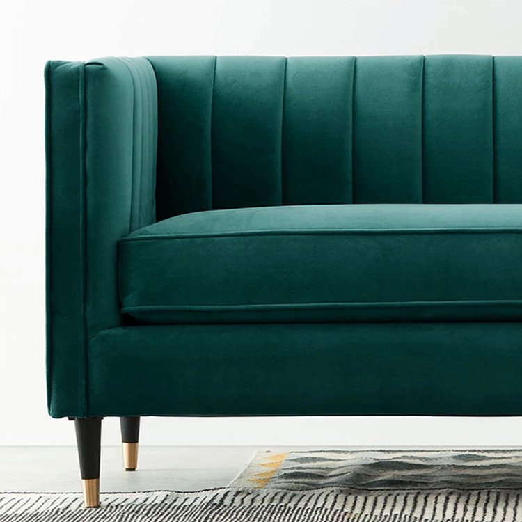 Luxury Lounge Modern Velveet Living Room Hotel Fabric Sofa Nordic Simple Solid Wood Frame Lounge Sectional Couch Sofa