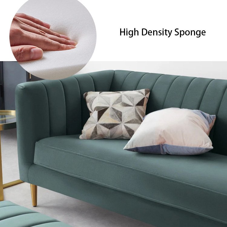 Luxury Lounge Modern Velveet Living Room Hotel Fabric Sofa Nordic Simple Solid Wood Frame Lounge Sectional Couch Sofa