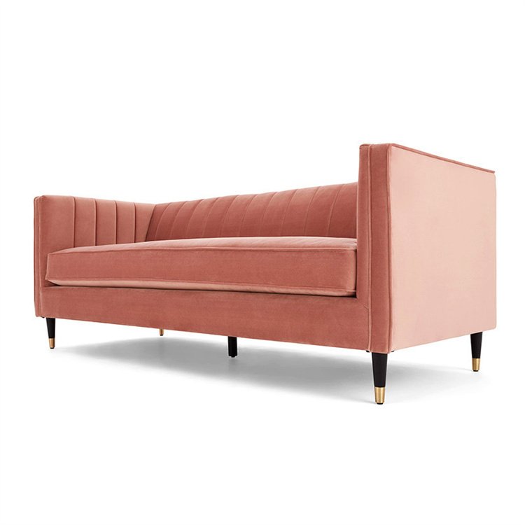 Luxury Lounge Modern Velveet Living Room Hotel Fabric Sofa Nordic Simple Solid Wood Frame Lounge Sectional Couch Sofa
