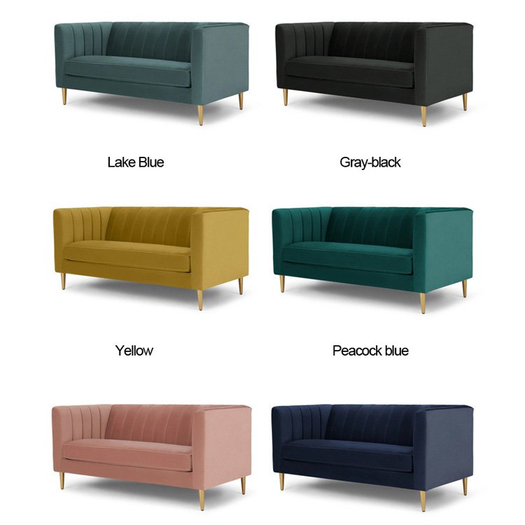 Luxury Lounge Modern Velveet Living Room Hotel Fabric Sofa Nordic Simple Solid Wood Frame Lounge Sectional Couch Sofa