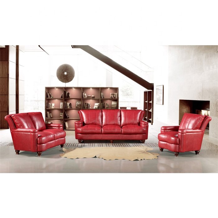 Luxury living room furniture set American style sofa office sofa modern 1 2 3 seat leather sofa set