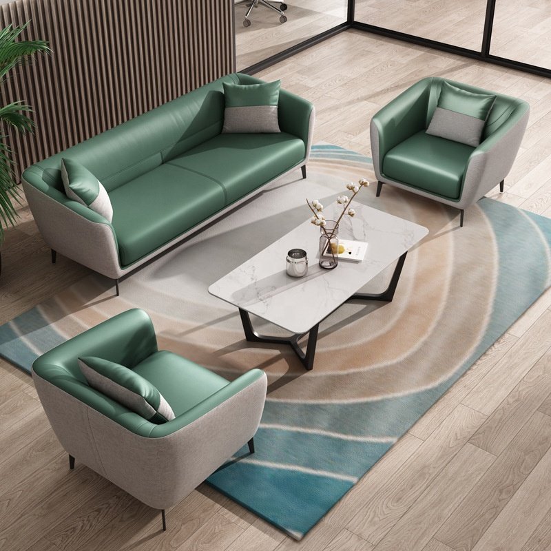 Office sofa reception area single-seat commercial leisure small business reception coffee table office sofas