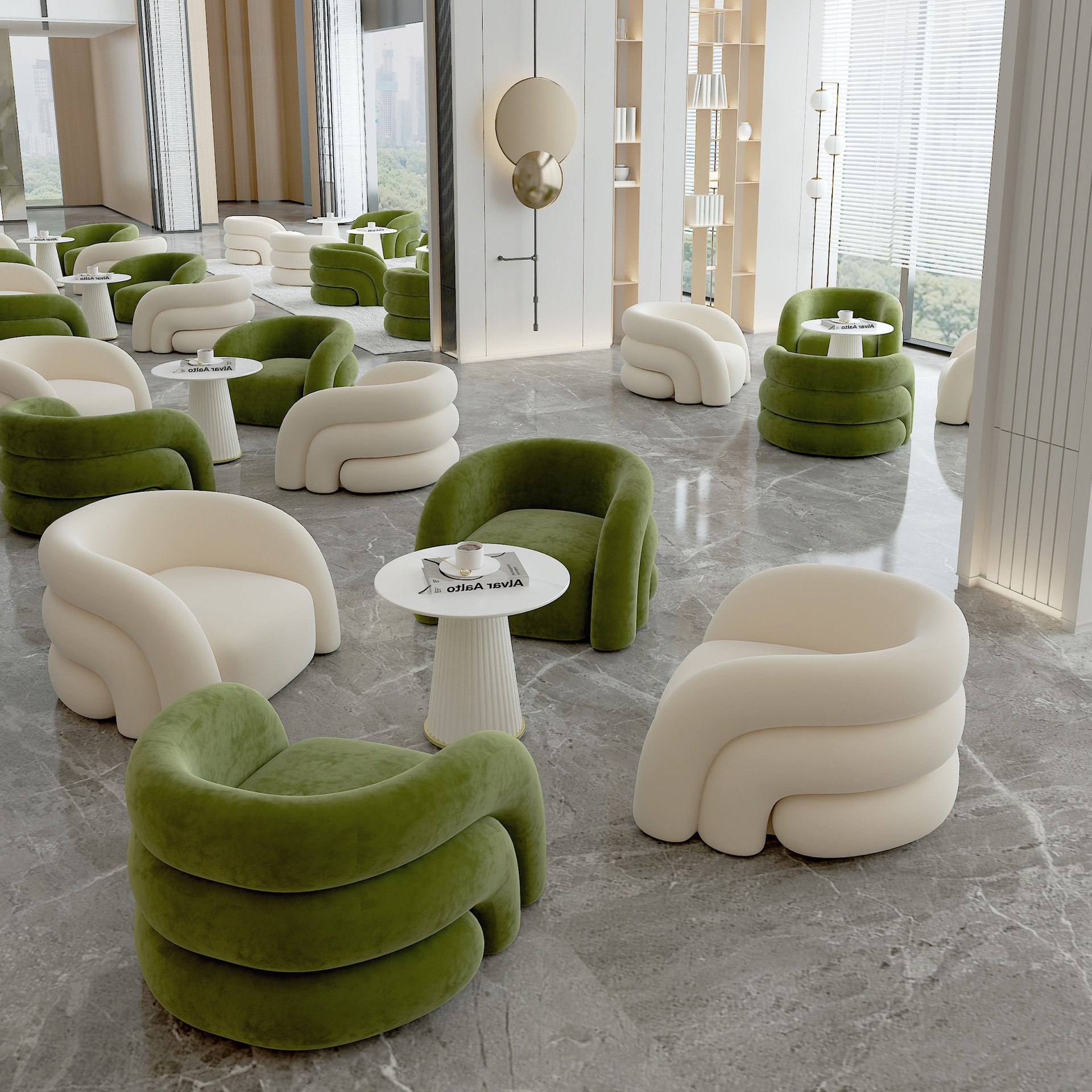 Modern Light Luxury Office Negotiation Sofa Coffee Table Cream Wind Office Meeting Simple Selling Lazy Sofa