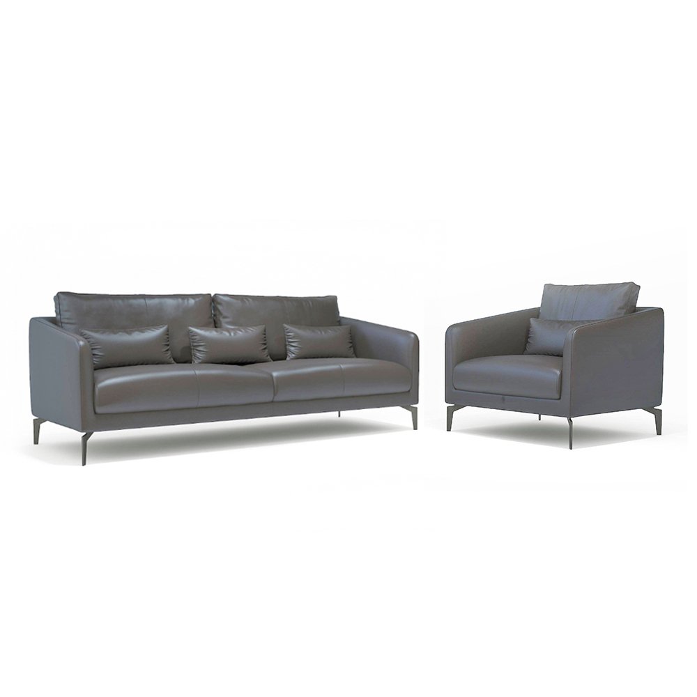 China Supplier Comfortable Artificial Leather Office Sofa Classic Design for Executive office sofa set Black customizable sofa