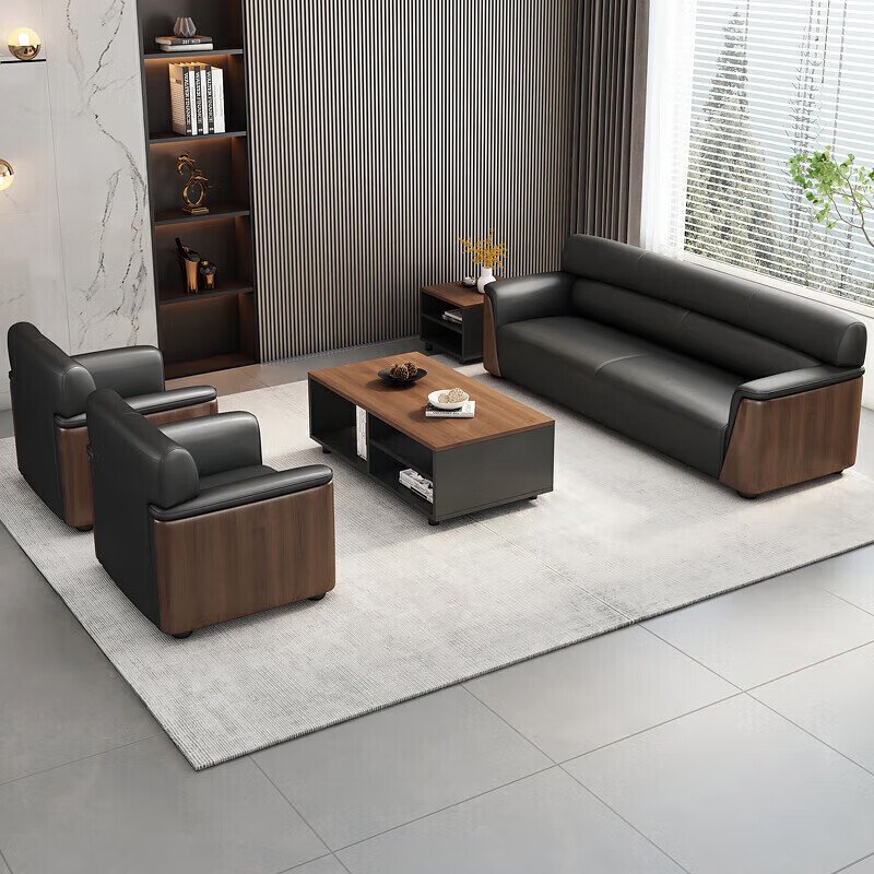 Modern High-Grade PU Leather Office Sofa Set Modular and Convertible for Hotels Schools Apartments and Hospitals