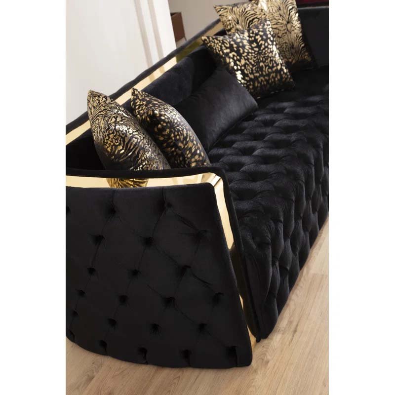 WINFORCE Customizable Turkiye Styles Tufted Velvet Chesterfield Sofa 1+2+3 Living Room Sofa Couch Furniture Luxury Sofa Set