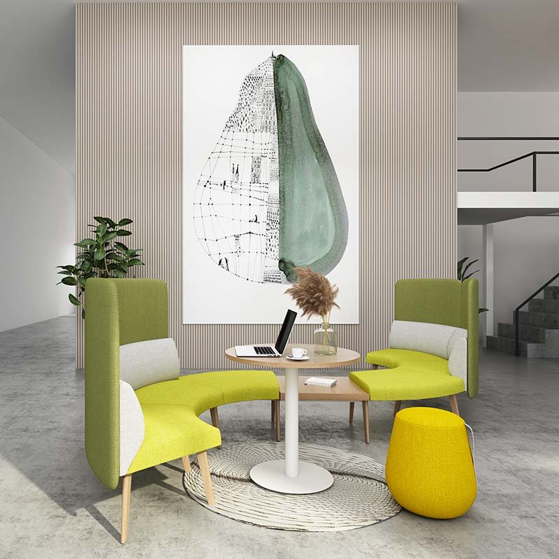 Modern meeting room public sofa set sectional privacy pod fabric office sofa booth