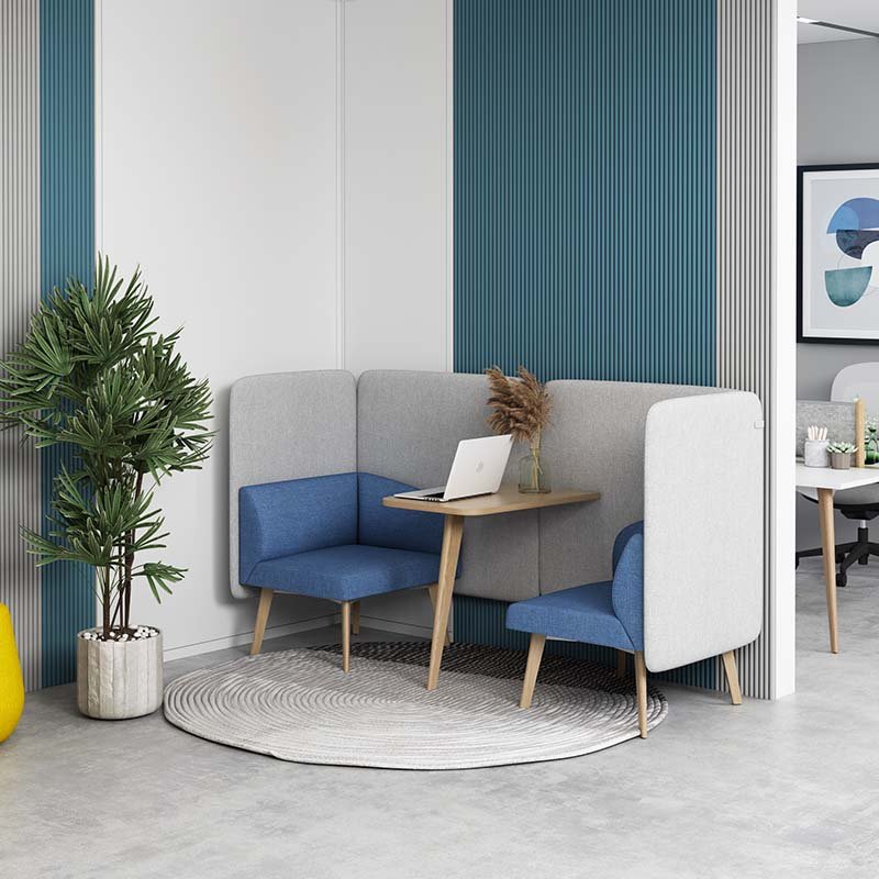 Modern meeting room public sofa set sectional privacy pod fabric office sofa booth