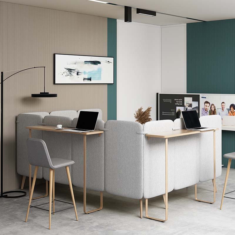 Modern meeting room public sofa set sectional privacy pod fabric office sofa booth