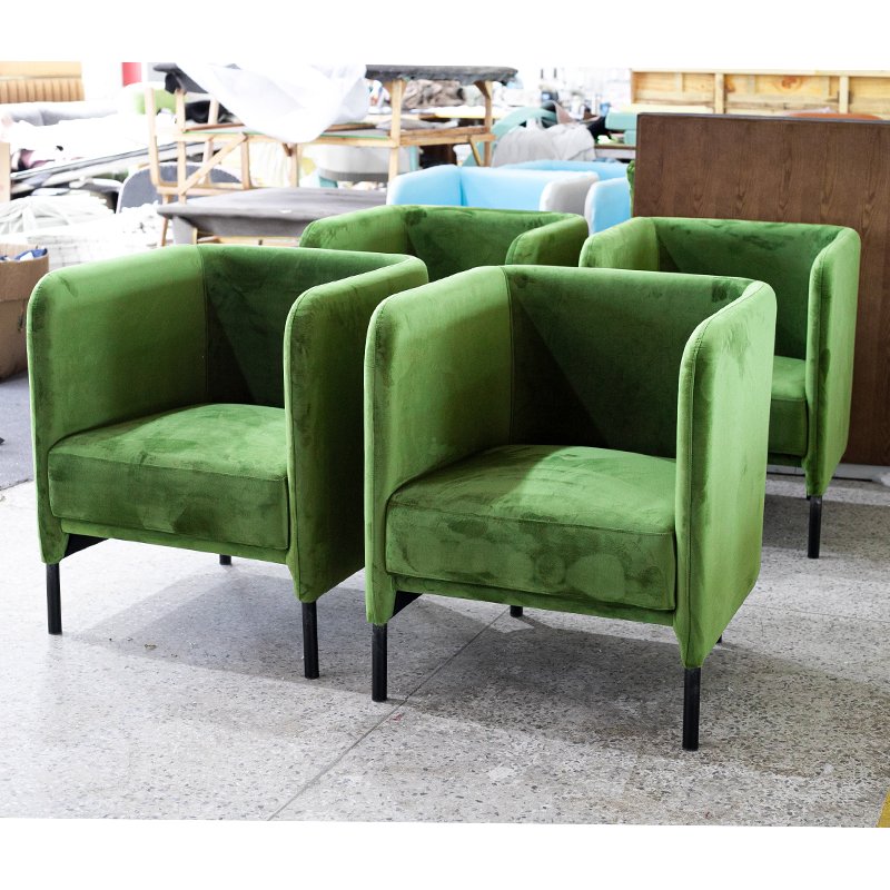 Hendry Nordic Design Velvet High Quality Living Room Sofas with cushion Armchair Flannelette Green Accent Chair Leisure Chair