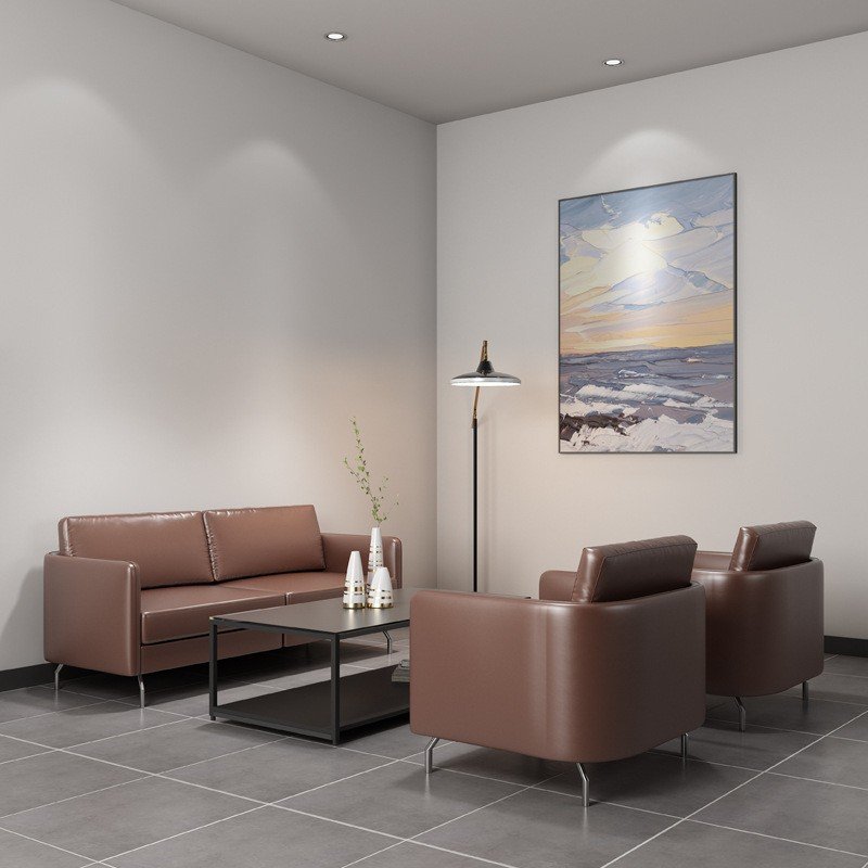Wenchen Furniture Manufacturer High Quality Best Sell Style Oficina Sofa Set Luxury Designer Leather Single Seater Office sofa